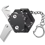 Afforstyle Klappermesserschlüsselkäse Multifunktionaler Hexagon Coin Outdoor -Werkzeug...
