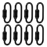 VILLCASE 8 Stück D-Form-Verschlusskarabiner, Schwarze Schnellglieder, Kettenglieder,...