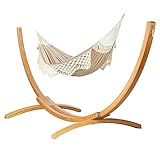 LA SIESTA® Bossanova Bio-Baumwoll Hängematte & Holzgestell - Hängemattengestell für Outdoor...