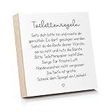 ARTFAVES® Holzbild mit Spruch - Toilettenregeln | Deko Geschenk zum Thema...