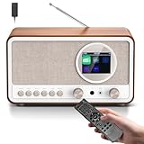 DAB DAB+ / FM Radio mit Fernbedienung, Bluetooth, 5W HiFi Lautsprecher, Kopfhöreranschluss, USB,...