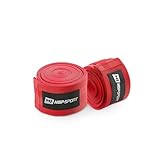 Hop-Sport Boxbandagen aus Baumwolle, 4 m & rot/schwarz, Bandagen - Boxen und Krafttraining, mit...