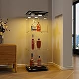 BPKADHY Glasvitrine Standvitrine,3 Lagen Glas Holz Vitrine Sammlervitrine Vitrinenschrank,1 Tür mit...