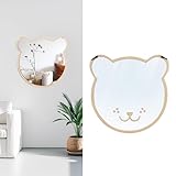 CXNXFD 22cm*23cm Acryl Spiegel Wand Pappelholz Paneelen Niedliche Tier Bär Muster Kinderzimmer...