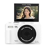 Sxhlseller 5K Digitalkameras, 75 MP Ultra HD WiFi Selfie Reisekamera mit 3 Zoll 180 Grad Flip...