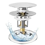 Zuxbolf Waschbeckenstöpsel Universal 25-46mm Pop-Up Abflusssieb Ablaufgarnitur aus 304 Edelstahl...