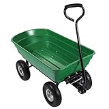 Wiltec Gartenwagen mit Kippfunktion bis 240 kg, Handwagen mit 75 l Volumen, Bollerwagen für...