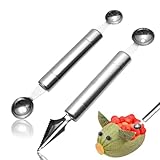 2 Stück Fruchtschnitzwerkzeug Melonenlöffel,Kugelausstecher und Schnitzwerkzeug,Melonenausstecher...