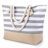 patinadrift Strandtasche Große, Beach Tote Bag mit Reißverschluss, 50×35×15 cm Wasserdicht...