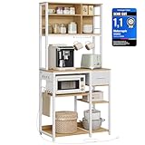 VASAGLE Küchenregal mit Steckdosen, Standregal, 40 x 80 x 180,4 cm, Backregal, verstellbare...