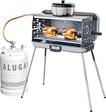 BERGER Camping Gasgrill Klappbar | Tragbarer Koffergrill mit 3 Brenner | 50 mbar für schnelles...