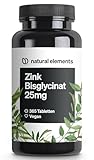 Zink 25mg – 365 Tabletten – gut verträgliches Zinkbisglycinat (Zink-Chelat) – vegan,...
