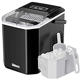 Silonn Eiswürfelmaschine mit Griff-Eiswürfelkorb – Tragbar & Selbstreinigend, Mini Ice Maker 9...