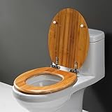 Universal-Toilettensitz, 45,7 cm, Holz-Toilettensitz, Schnellverschluss-Dämpfung, leiser WC-Sitz,...