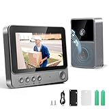 Drahtlose Video Türklingel,4,3 Zoll IPS Bildschirm Klingel Mit Kamera,Außentürklingel, 1080P...