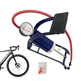 Fahrrad-Standpumpe - Fahrradreifenpumpe | Fahrradluftpumpe Mit Manometer – Reifenpumpe, Tragbare...