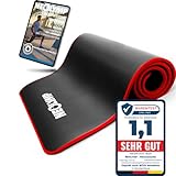 NEOLYMP extra Dicke und rutschfeste Fitnessmatte mit Fitness E-Book und Tragegurt - Pilatesmatte,...