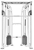 Bad Company Fitnessturm Kraftstation mit kompaktem Cable Cross Kabelzug und Klimmzugstange - Seilzug...