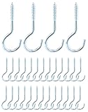 QWORK® 30 Stück Schraubhaken M6 x 85 mm, hakenschraube, Kohlenstoffstahl verzinkt, ideal für...