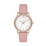 Michael Kors Women's Layton Stainless Steel Quartz Watch with Leather Strap, Pink, 18 (Model:...