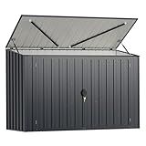 COSTWAY Mülltonnenbox für 2 x 120 L Mülltonnen, wetterfester Gartenschuppen mit abschließbarer...
