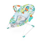 Bright Starts, Rainforest Vibes Babywippe Babyschaukel mit Vibrationen, Spielbogen, 2 Spielzeugen,...