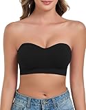 ANGOOL Damen Trägerloser BH ohne Bügel Push Up BH ohne Träger Feste Polster Bandeau Top Damen...