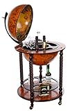 Birendy XXL 043RR Hausbar Barwagen Globusbar massive Eukalyptusholzsäule Cocktailbar Dekobar...