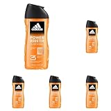 adidas 3in1 Power Booster Duschgel, extra-Energieschub mit spritzigem Duft, 250 ml (Packung mit 5)