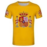 2024 Europäischer Fußballpokal T-Shirts Spanien Fans Anfeuern Sportlich Lässig Herren Damen...