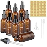 Xishoyen 8 Stück Pipettenflasche 30ml, Tropfflasche Braunglas Dropper Bottle, Apothekerflasche...