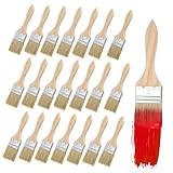 Parliky 30 Stück Teiliges Flachpinsel Set mit Dickem Holzgriff Öl Lackierpinsel für Künstler...