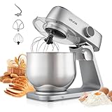 VEVOR Knetmaschine Küchenmaschine zum Backen, 1800 W Teigmaschine mit Edelstahlschüsseln (7,4 L) &...
