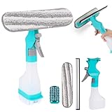 Fensterputzer mit Sprühflasche 4 in 1: Fenster Putzen Set Fensterabzieher Doppelseitig...