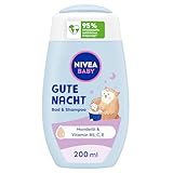 NIVEA BABY Gute Nacht Bad & Shampoo, mildes Babyshampoo & Duschgel mit Mandelöl, Vitamin E, B5 und...