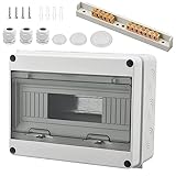 Sicherungskasten Aufputz, Verteiler IP65-1 Reihig-12 Module, Mit 7 Terminals 3 Steckverbinder,...