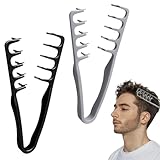 2 Stück Textur Kamm,Texture Comb,Locken Kamm, Volumizing Wide-Tooth Hair Styling Comb,Kaschieren...