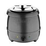 Buffalo Suppenkessel 10 Liter, Graphitgrau, 35°C bis 95°C, elektrischer Buffet-Wärmer mit...