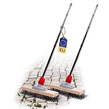 Novaliv 2X Robuster Drahtbürste mit Stiel Basic Stahlbesen mit 4tlg Stiel Effiziente Moosentfernung...