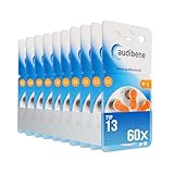 audibene Hörgerätebatterien Typ 13 orange, Batterien für Hörgeräte 60 Stück Vorratspack, Made...