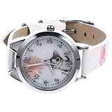 Baluue Kinderarmbanduhr mit Niedlichem Katzenmotiv Quarzuhr Komfortables Verstellbares Band Robustes...