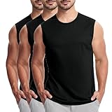 KOG 3er Pack Unterhemd Herren Tank Top Sport Tanktop Sommer Muskelshirt Ärmelloses Wandershirt...