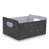 BEHONA Filzkorb Aufbewahrungskorb aus Filz, Organizer Box für Schrank & Regal, Faltbarer...
