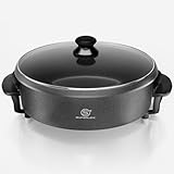 SUPERLEX Elektropfanne 1500W mit Deckel, 28cm Partypfanne aus Aluminium & Stahl,...