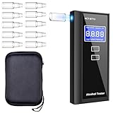 Swetfela Alkoholtester mit 10 Mundstücken Tragetasche - Präziser Tragbarer Alkotester...