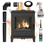 Freistehender Gusseisenofen KRATKI KOZA K11 6kW Ø150 INTAKE ECOPROJECT SET