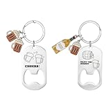 OUDQFCJ Flaschenöffner Schlüsselanhänger, 2 Stück Edelstahl Bieröffner Schlüsselanhänger mit...