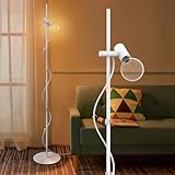 Birnetek® Stehlampe Wohnzimmer, Led Stehlampe Weiß, Stehleuchte Vintage Höhenverstellbar,...