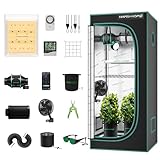 Mars Hydro Growzelt Komplettset,TS600 Vollspektrum Grow Lampe,60X60X140cm 1680D Hoch Reflektierend...
