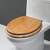 Toilettensitz Moso Bambus-Holz-Toilettensitz, Befestigung der Oberseite des Toilettensitzes, kein...